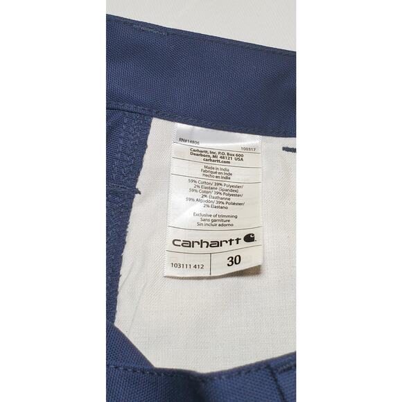Carhartt Shorts Men's Size 30 Navy Blue Rugged Professional Canvas Relaxed Ca1 - Picture 7 of 10